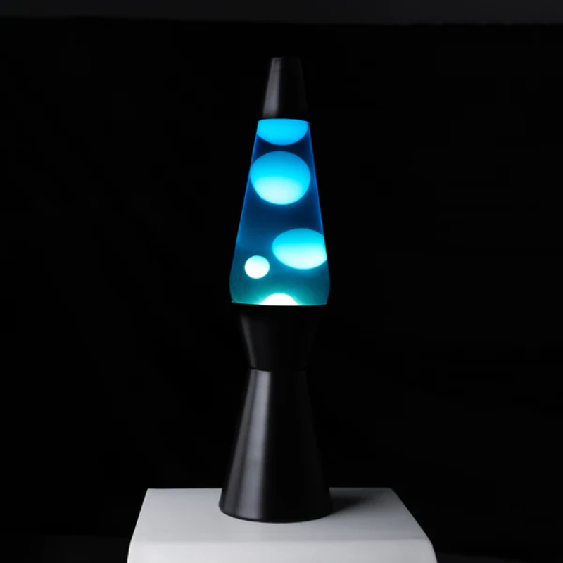 Fisura Kogelvormige Lavalamp met Blauwe Lava - Zwart